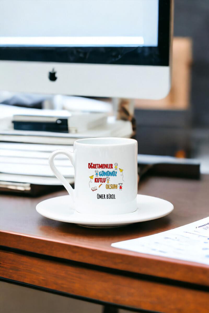 Öğretmenler Günü Beyaz Türk Kahvesi Fincanı