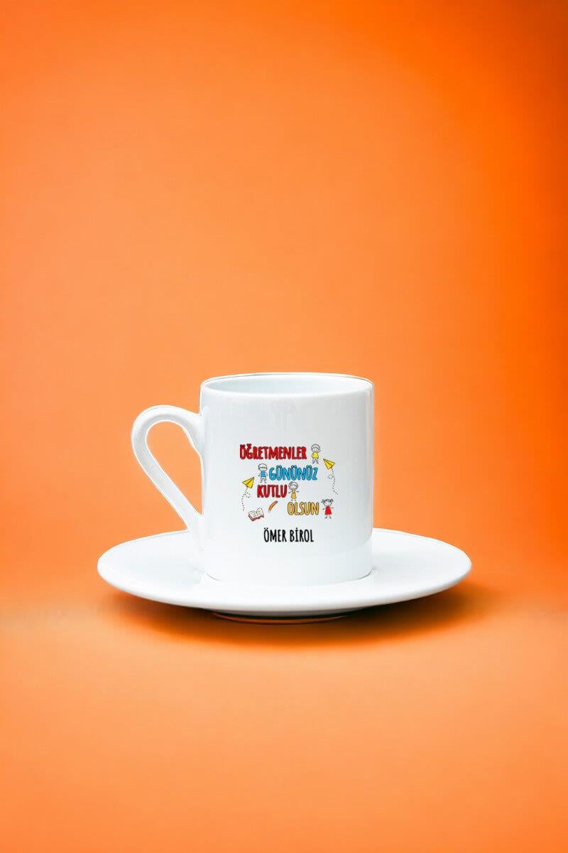 Öğretmenler Günü Beyaz Türk Kahvesi Fincanı
