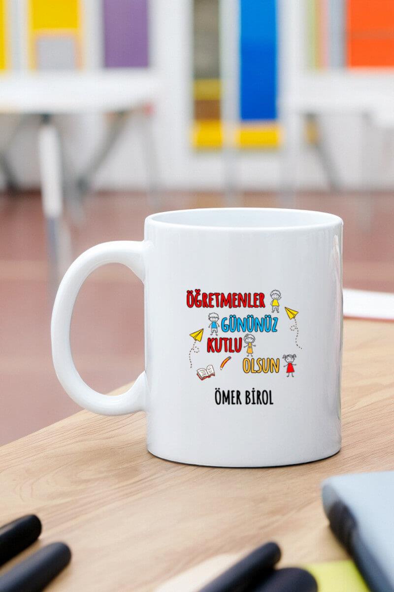 Öğretmenler Günü Hediyesi Mesajlı Beyaz Kupa Bardak