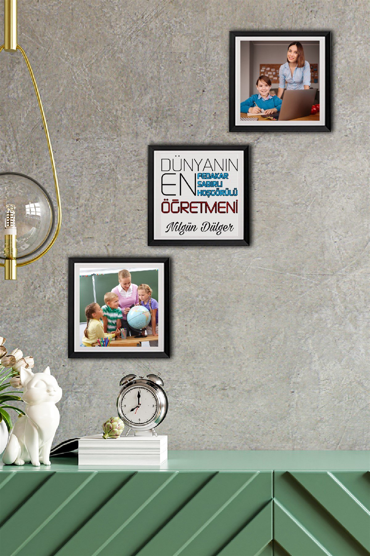 Öğretmenlere Hediye Yapışkanlı Sök Tak Kare Çerçeveler