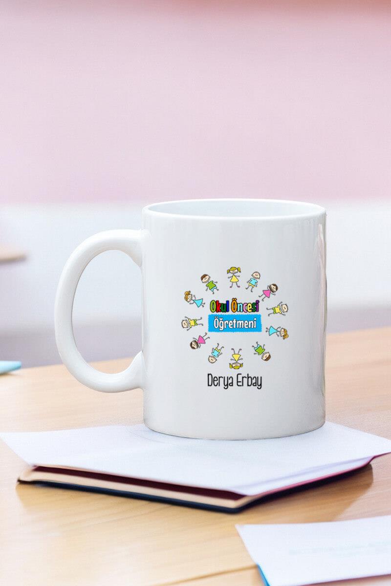 Okul Öncesi Öğretmenine Hediye Beyaz Kupa Bardak