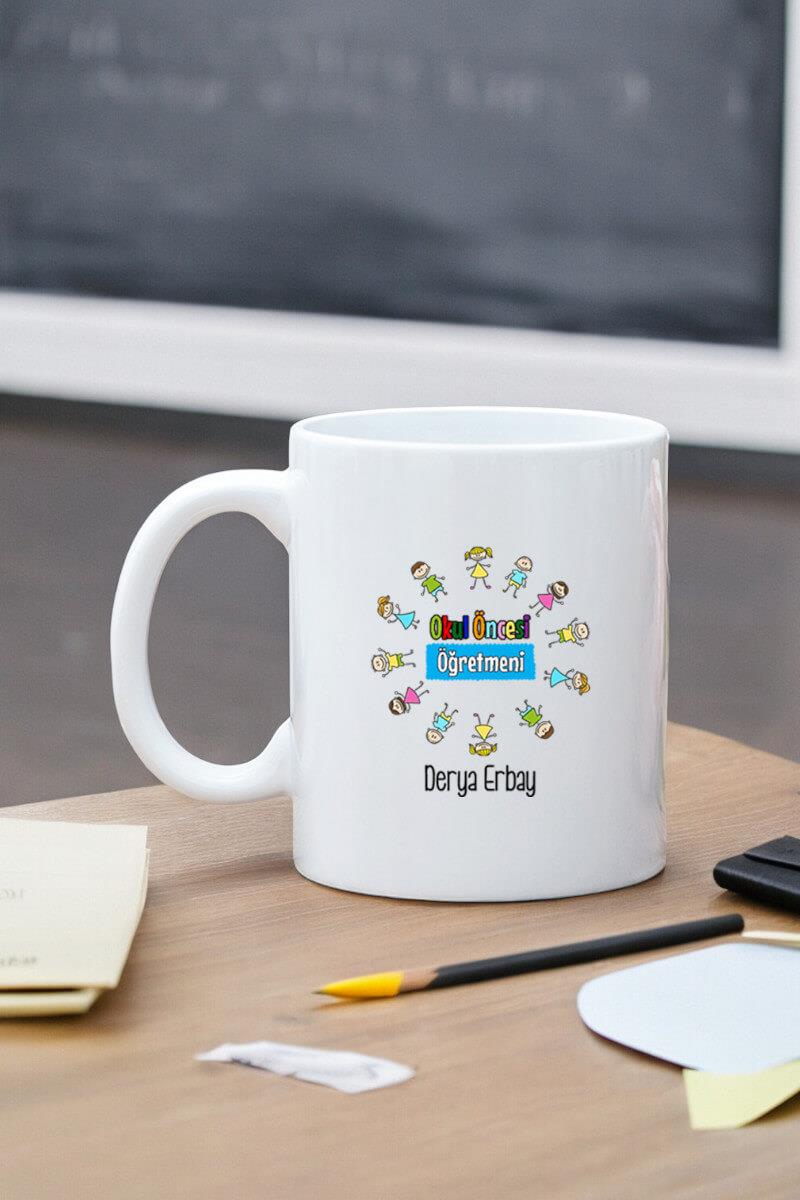 Okul Öncesi Öğretmenine Hediye Beyaz Kupa Bardak