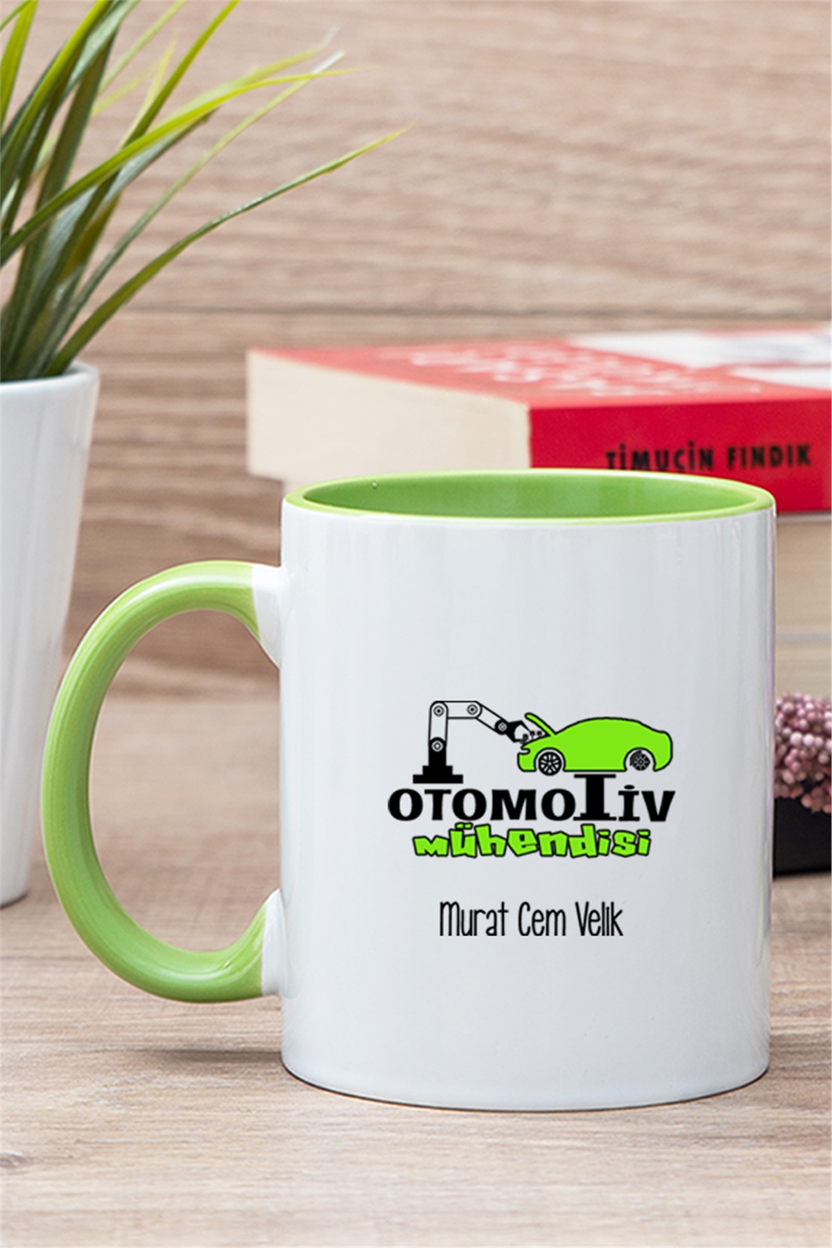 Otomotiv Mühendisi İçi Renkli Kupa Bardak