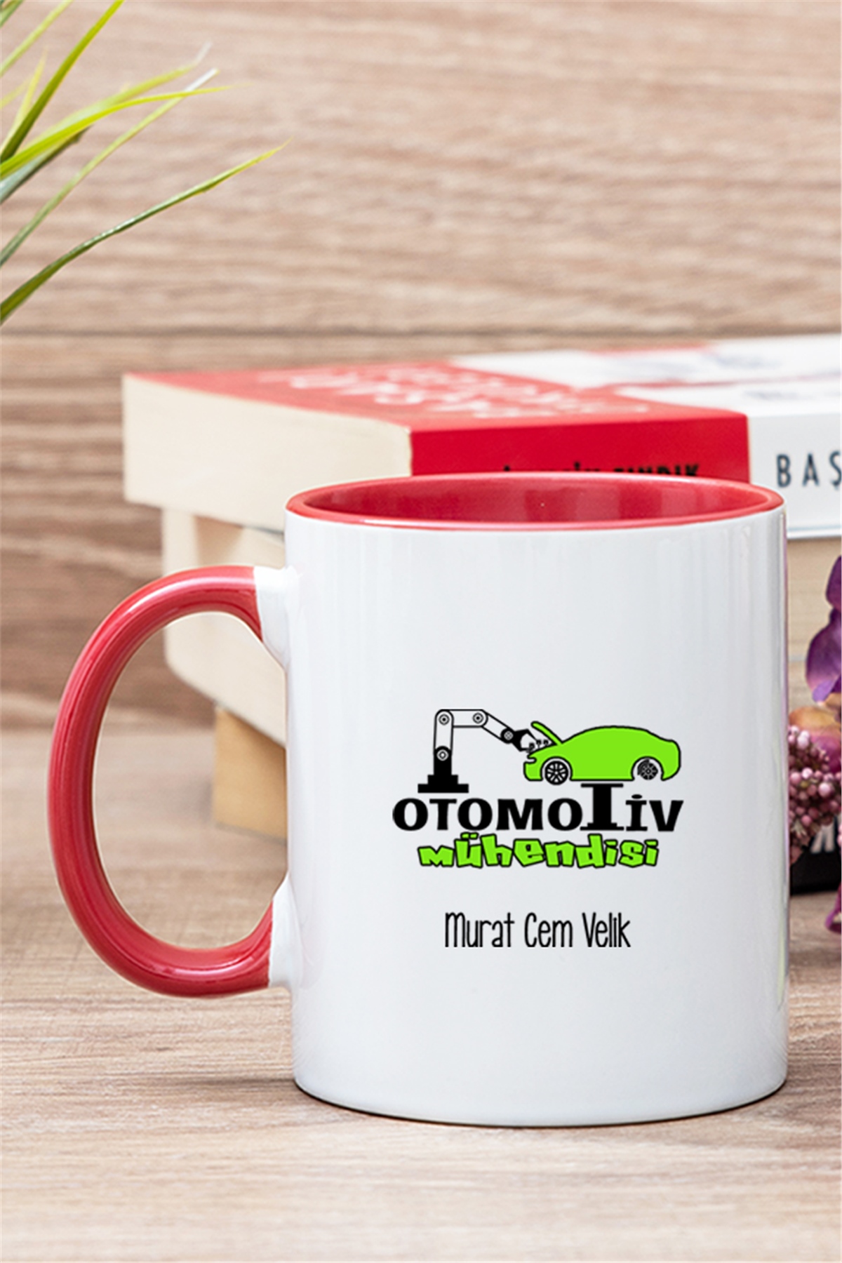 Otomotiv Mühendisi İçi Renkli Kupa Bardak