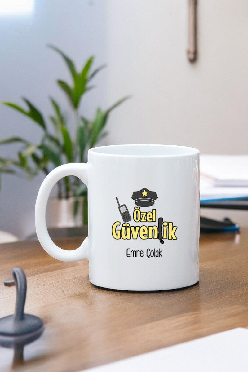 Özel Güvenlik Görevlisine Hediye Beyaz Kupa Bardak