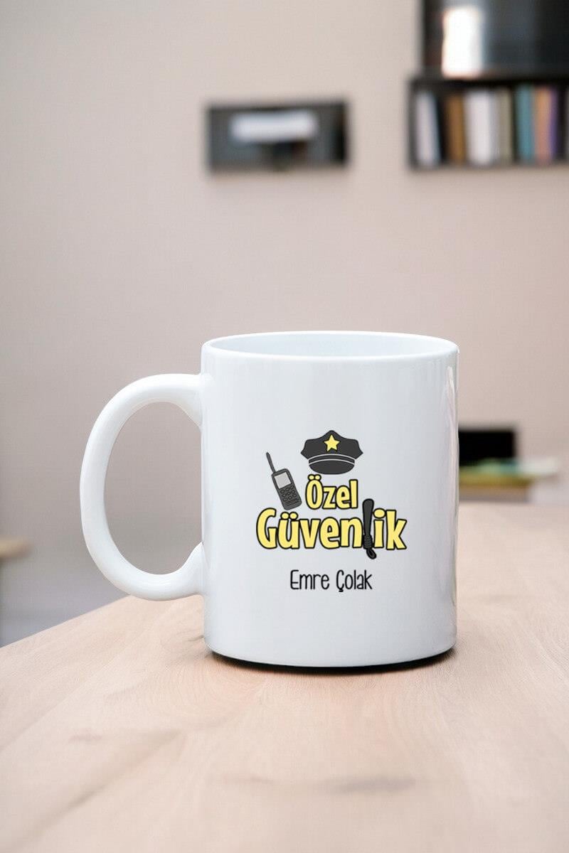 Özel Güvenlik Görevlisine Hediye Beyaz Kupa Bardak