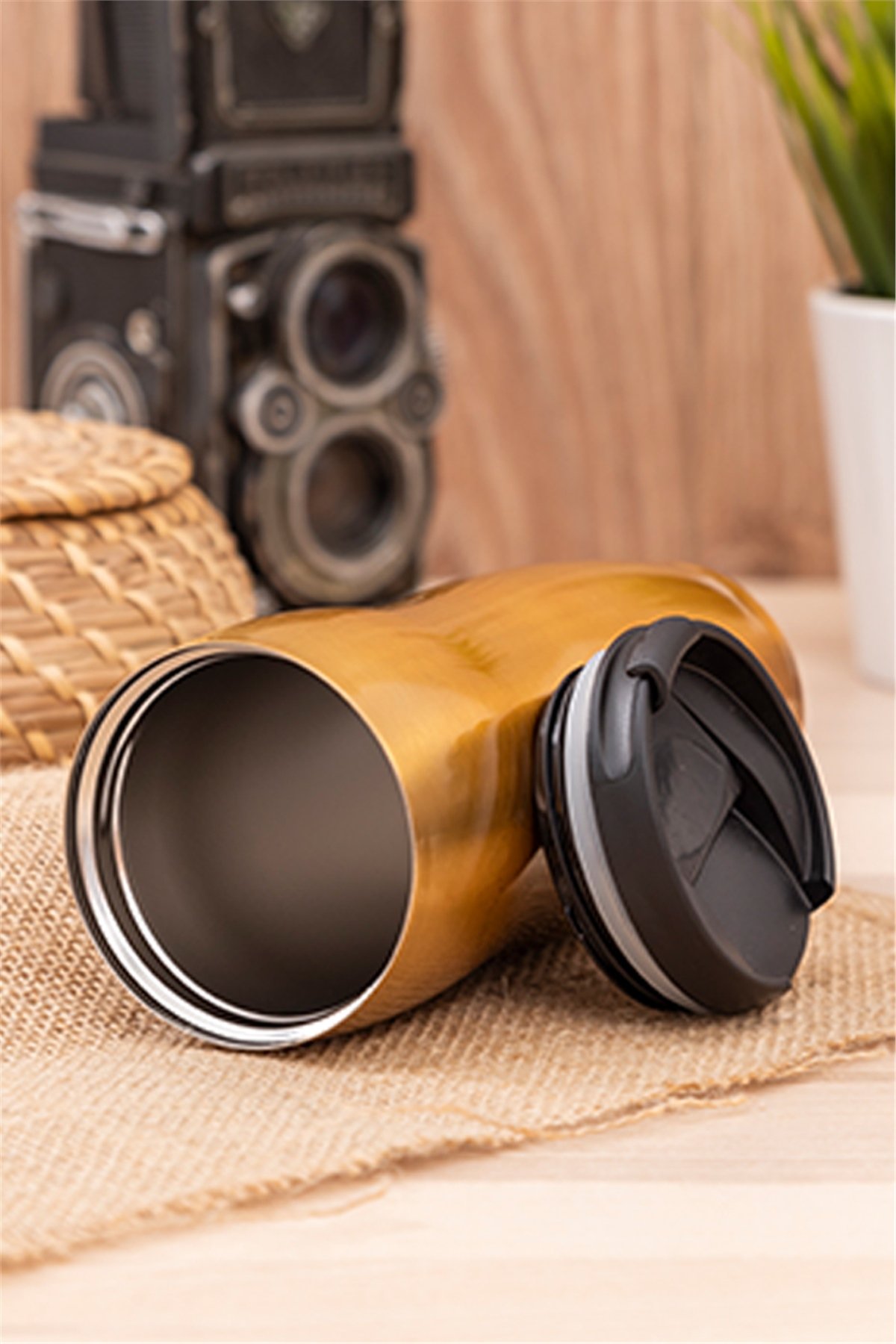 Özel Seri Bakır Renk Çelik Bardak Termos 350 Ml