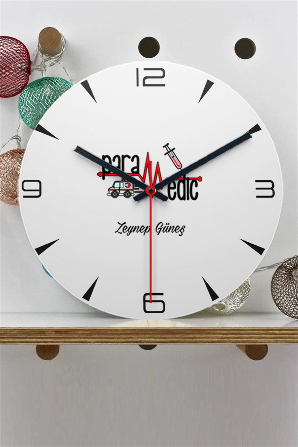Paramedik Ahşap Duvar Saati