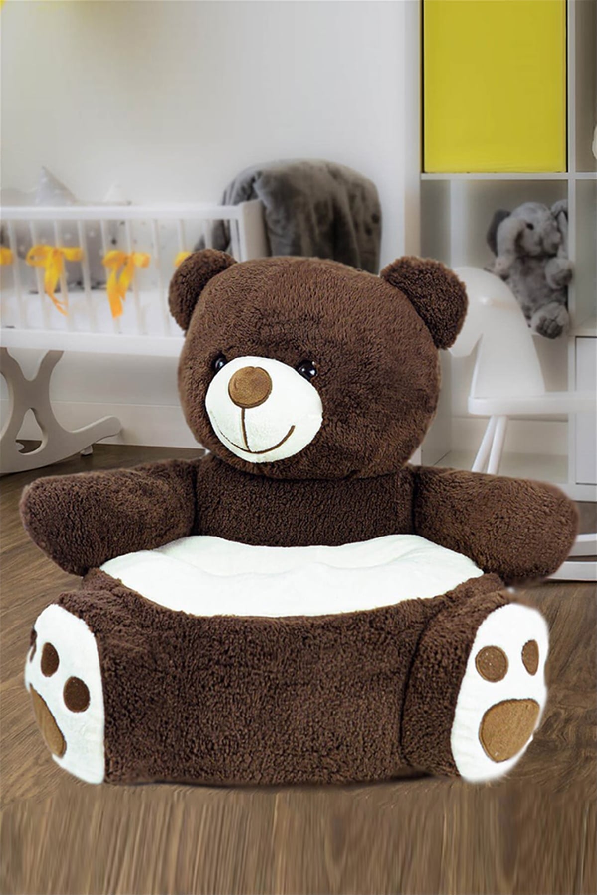 Peluş Ayı Figürlü Bebek Çocuk Koltuğu