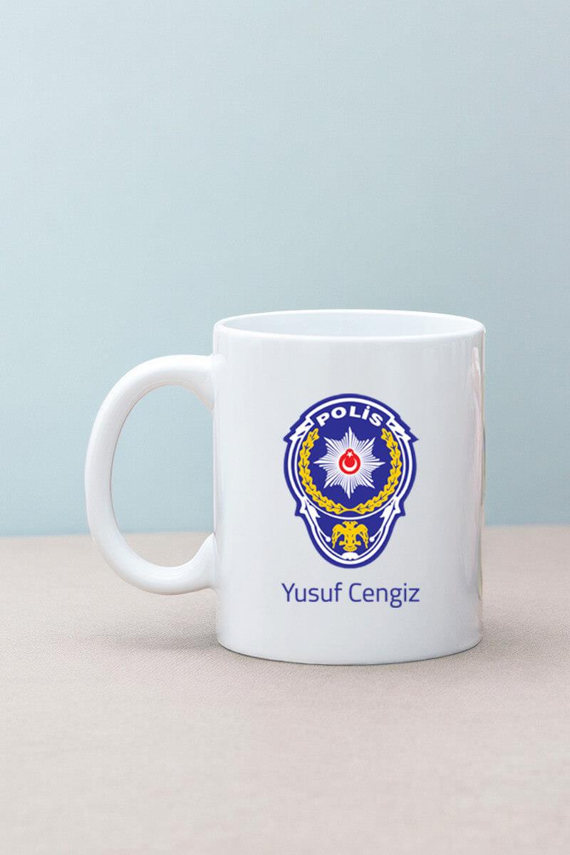 Polis Logolu Beyaz Kupa Bardak