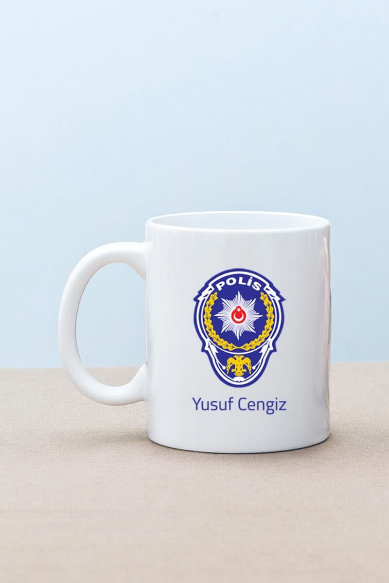 Polis Logolu Beyaz Kupa Bardak