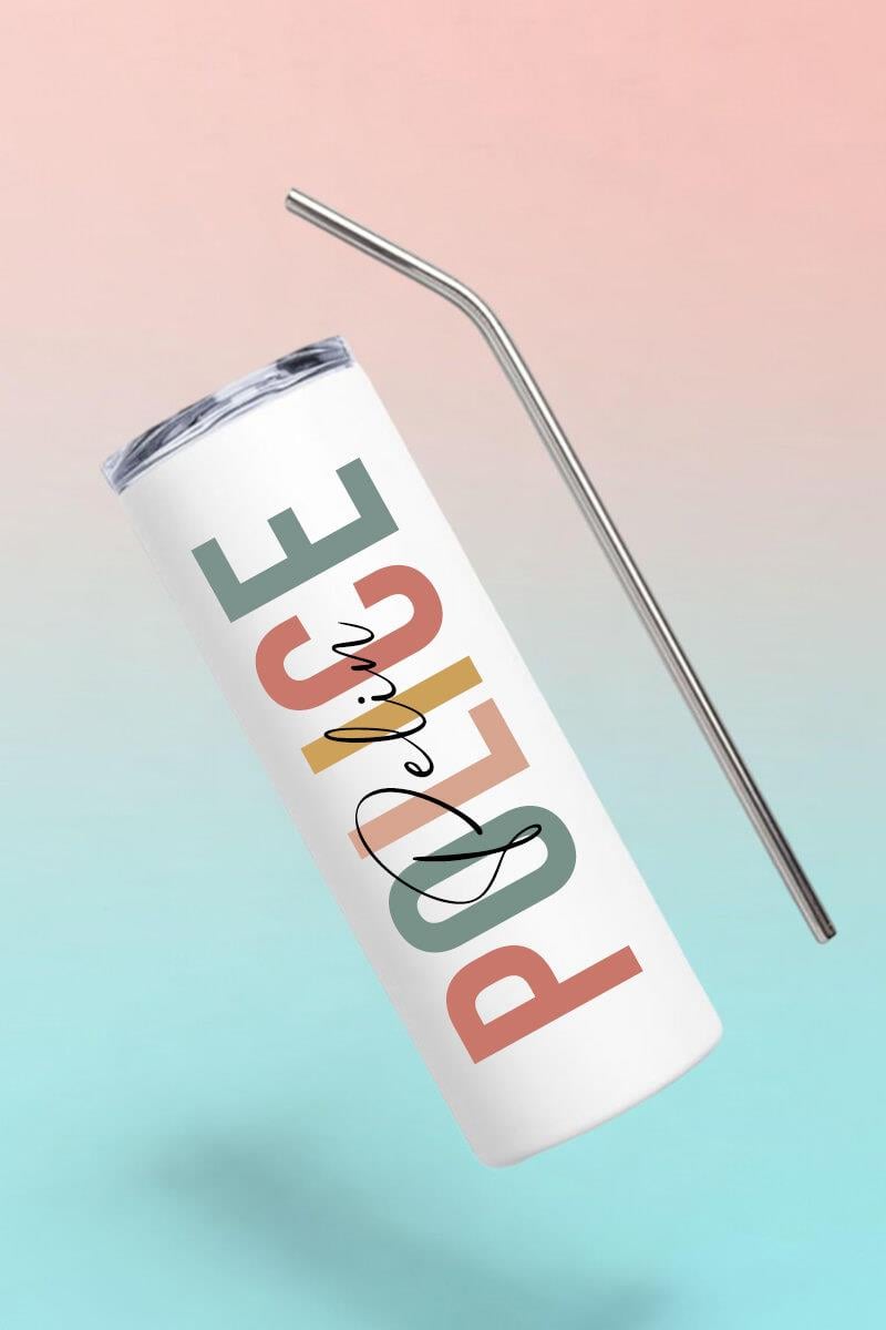 Polise Hediye İsme Özel Çelik Pipetli Termos Bardak