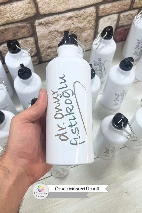 Promosyon Logo Baskılı 600ml Çevirmeli Kapaklı Su Matarası