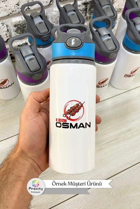 Promosyon Logo Baskılı 650ml Pipetli Su Matarası