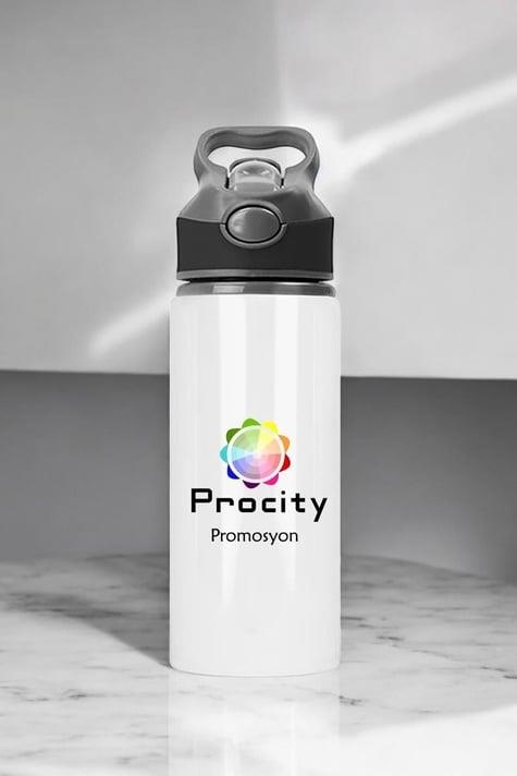 Promosyon Logo Baskılı 650ml Pipetli Su Matarası
