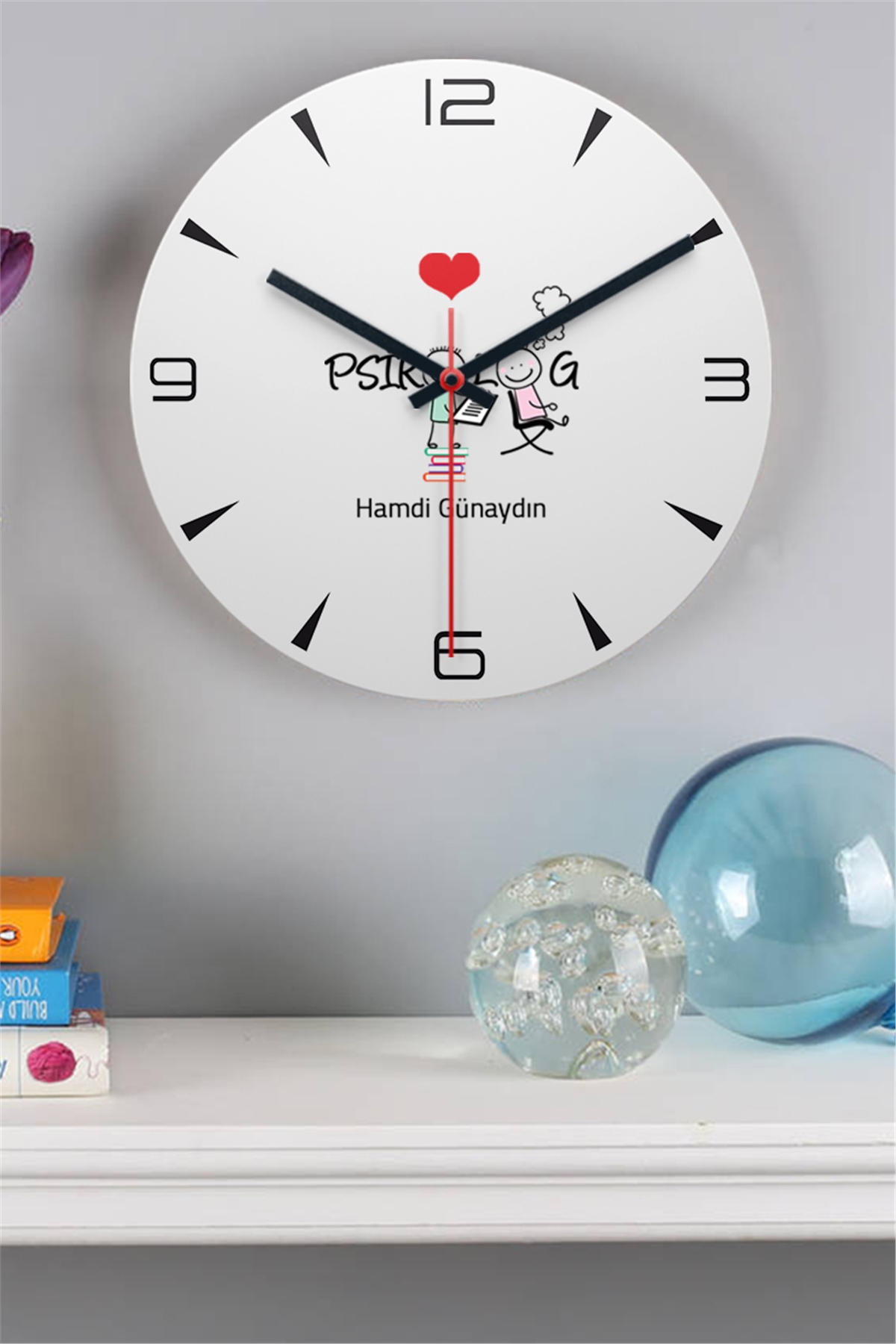 Psikolog Ahşap Duvar Saati