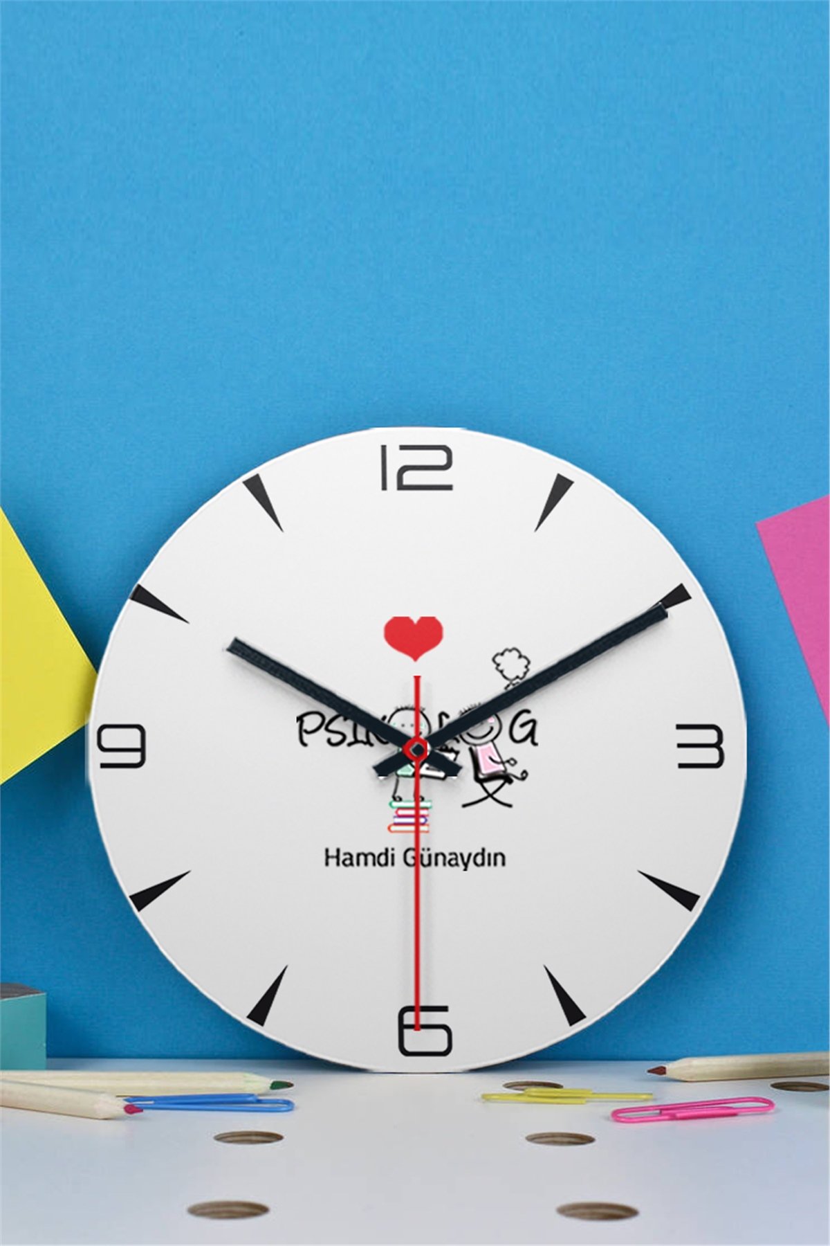 Psikolog Ahşap Duvar Saati