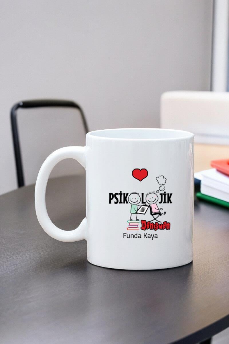 Psikolojik Danışmana Hediye Beyaz Kupa Bardak