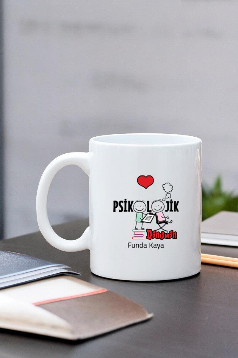 Psikolojik Danışmana Hediye Beyaz Kupa Bardak