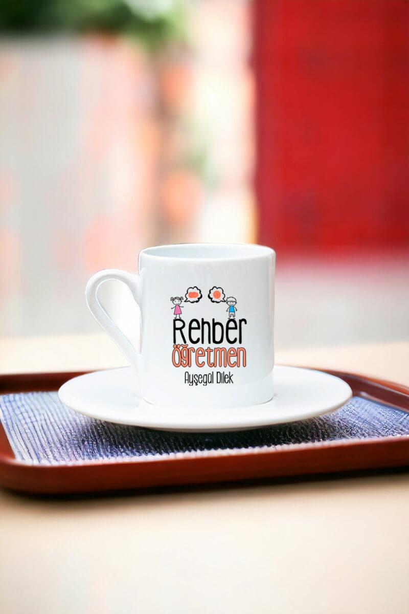 Rehber Öğretmen Beyaz Türk Kahvesi Fincanı
