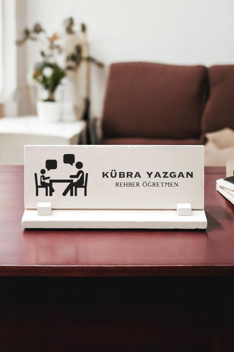 Rehber Öğretmene Hediye Taş Masa İsimliği