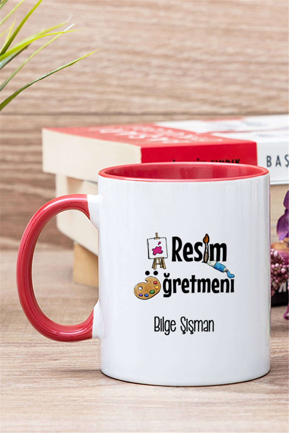 Resim Öğretmeni İçi Renkli Kupa Bardak