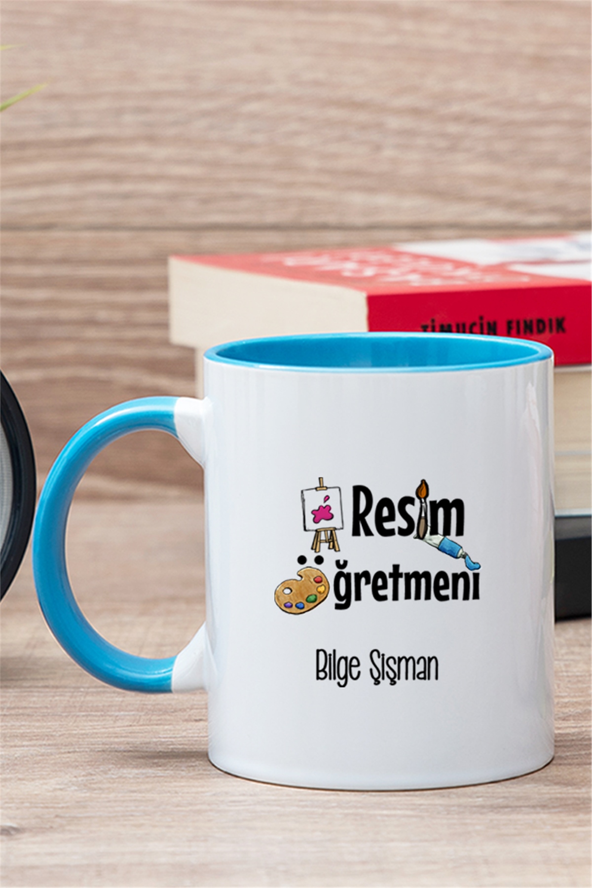 Resim Öğretmeni İçi Renkli Kupa Bardak