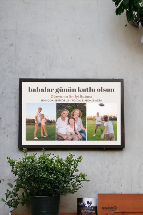 Resimli Babalar Günü Hediyesi Fotoğraflı ve Mesajlı Hediyelik Çerçeve
