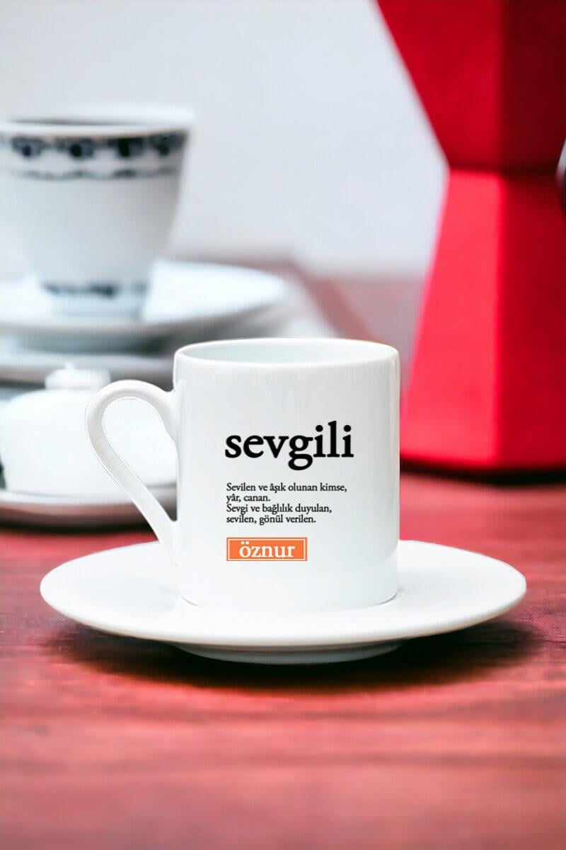 Sevgili Kelime Anlamı Beyaz Türk Kahvesi Fincanı