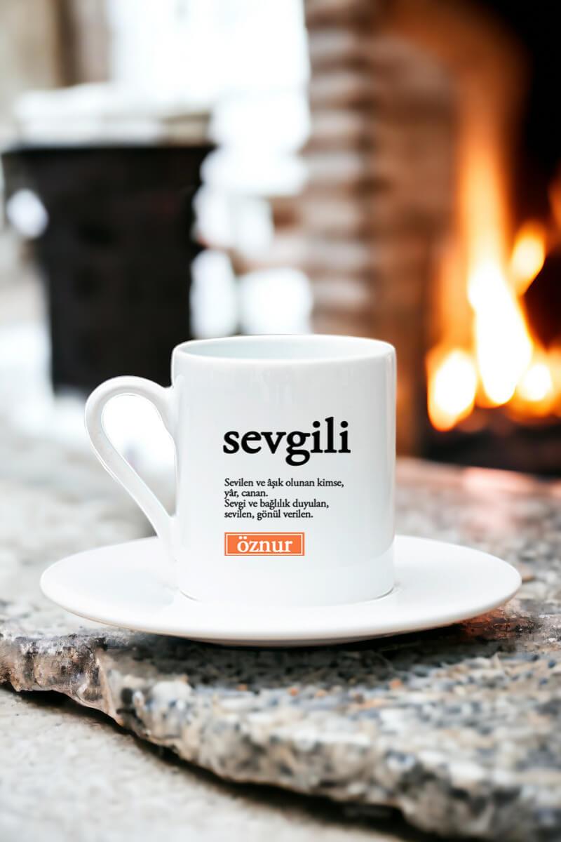 Sevgili Kelime Anlamı Beyaz Türk Kahvesi Fincanı