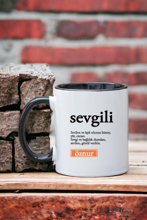 Sevgili Kelime Anlamı İçi Renkli Kupa Bardak