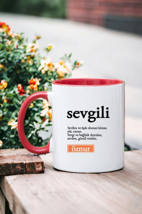 Sevgili Kelime Anlamı İçi Renkli Kupa Bardak