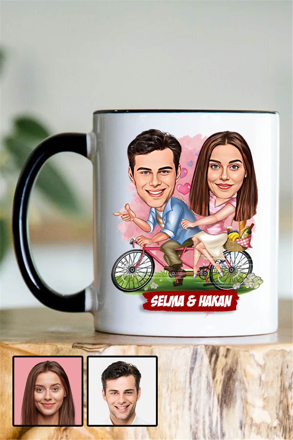 Erkek için Sevgililer Günü Hediyesi Karikatürlü İçi Renkli Kupa Bardak