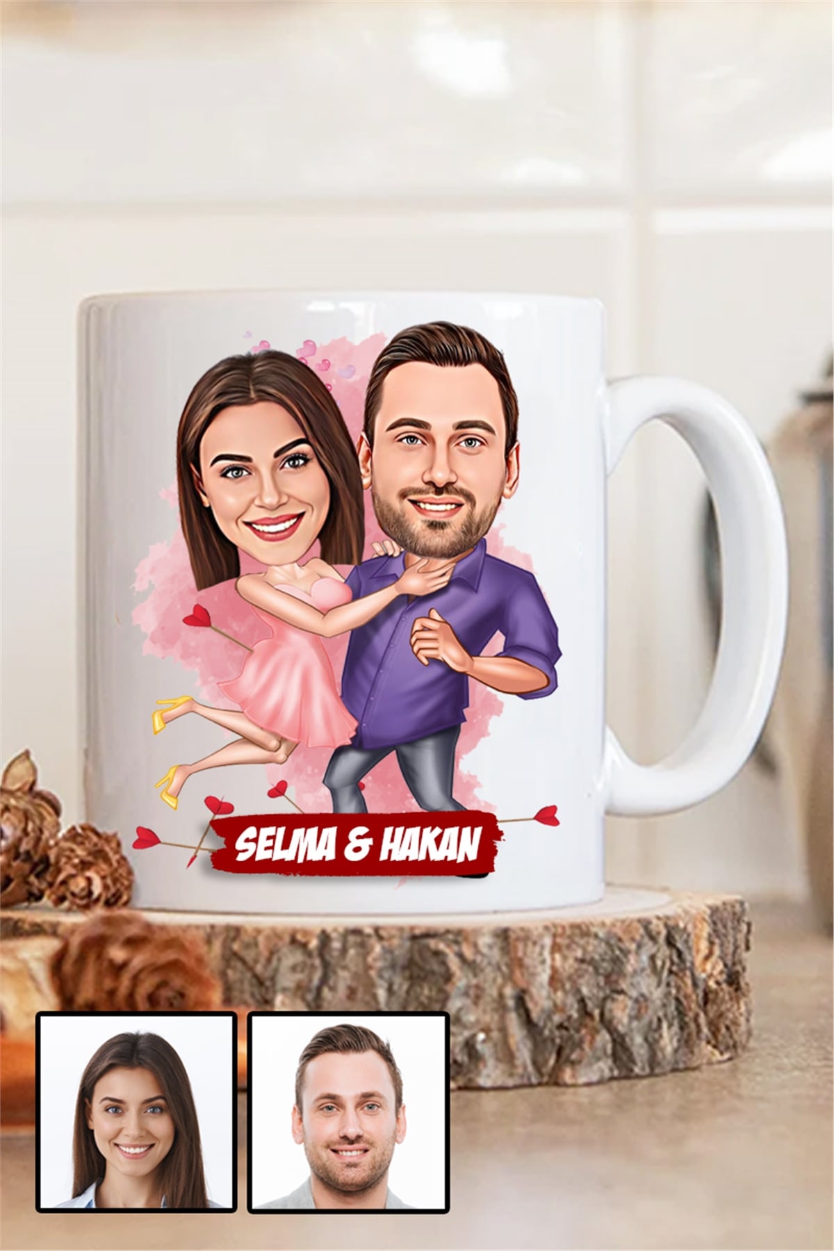 Erkek Arkadaşa 14 Şubat Sevgililer Günü Hediyesi Karikatürlü Beyaz Kupa Bardak