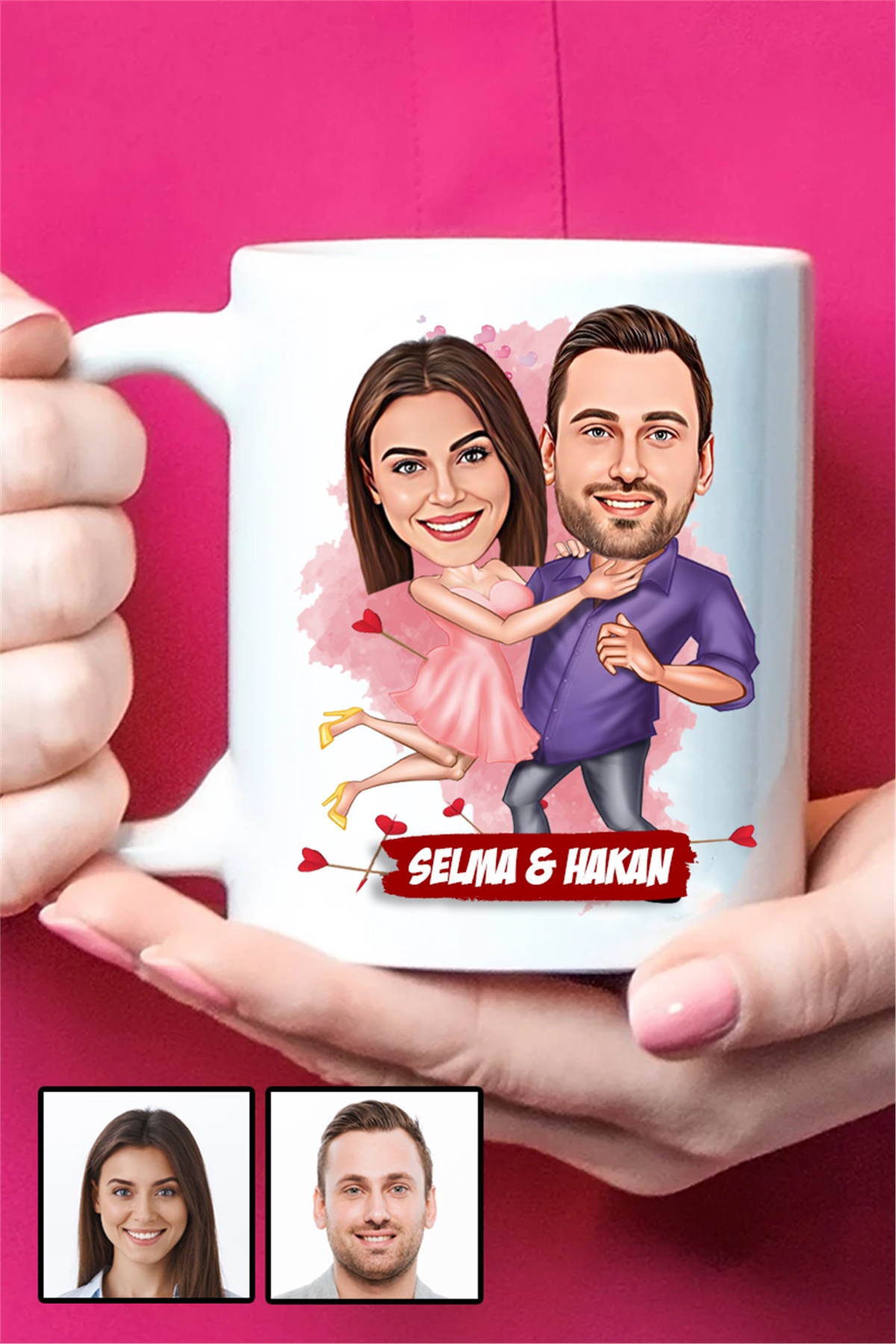 Erkek Arkadaşa 14 Şubat Sevgililer Günü Hediyesi Karikatürlü Beyaz Kupa Bardak