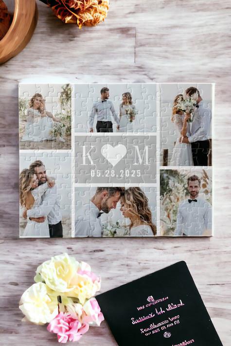 Sevgiliye Hediye Baş Harfli ve Fotoğraflı Puzzle