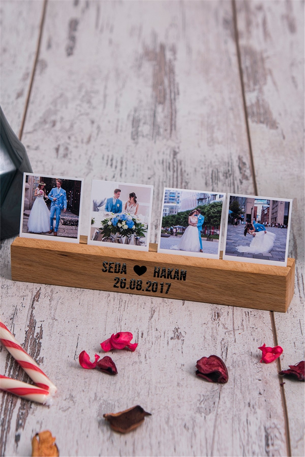 Sevgiliye Hediye Fotoğraflı Ahşap Stand