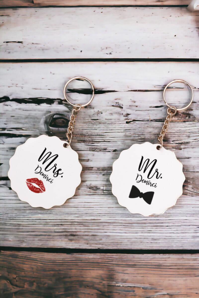 Sevgiliye Hediye Mr Mrs İkili Anahtarlık