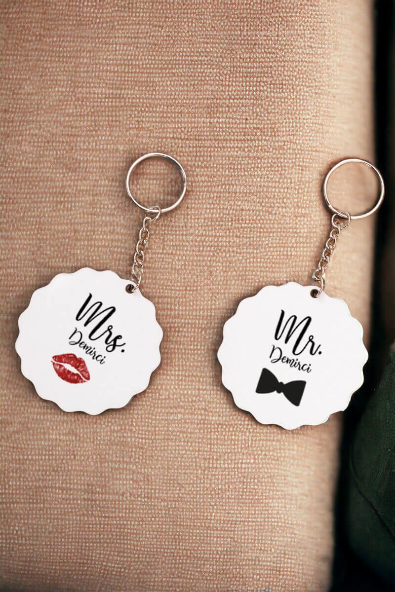 Sevgiliye Hediye Mr Mrs İkili Anahtarlık