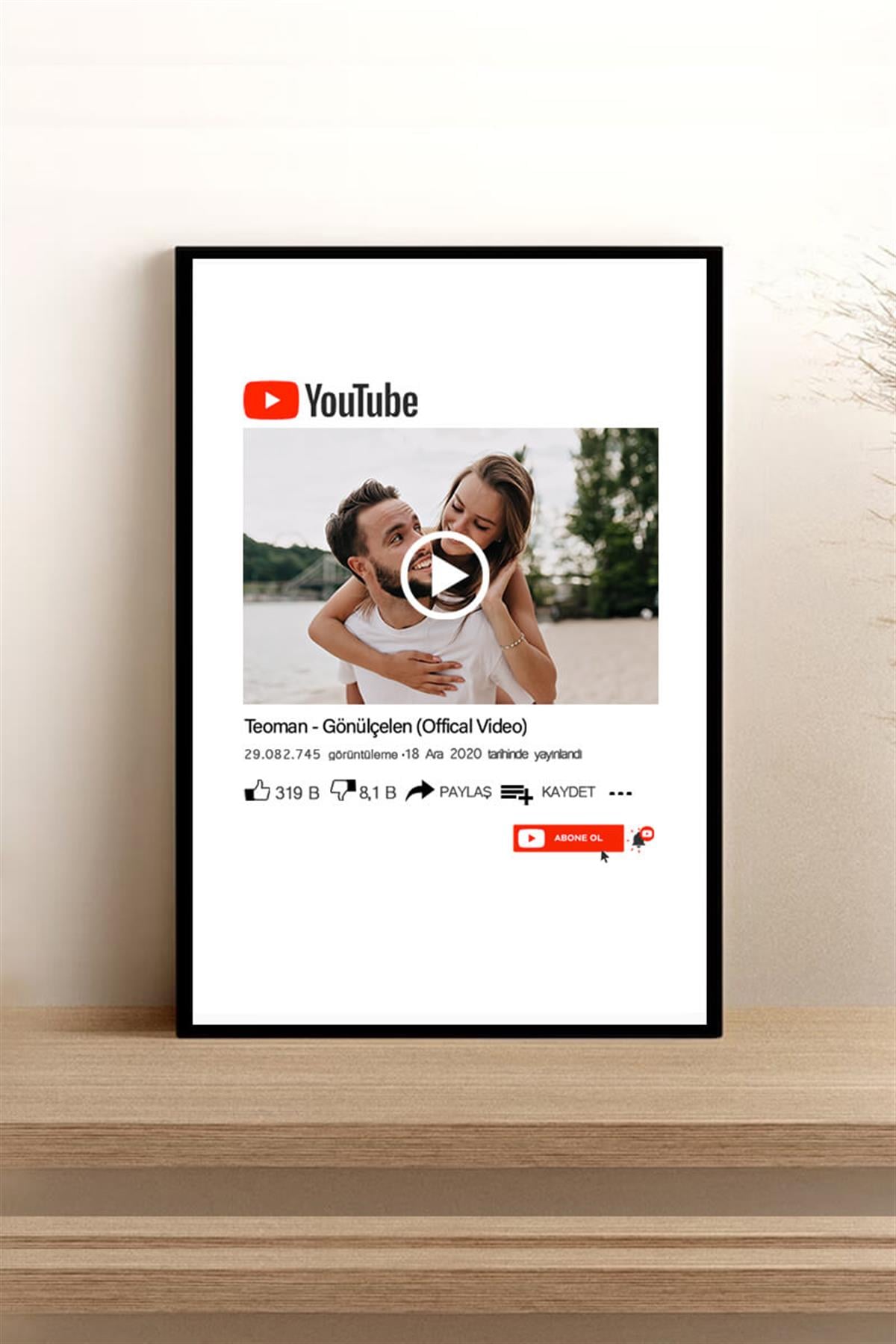 Sevgiliye Hediye Youtube Tasarım Kişiye Özel Fotoğraflı Hediyelik Çerçeve