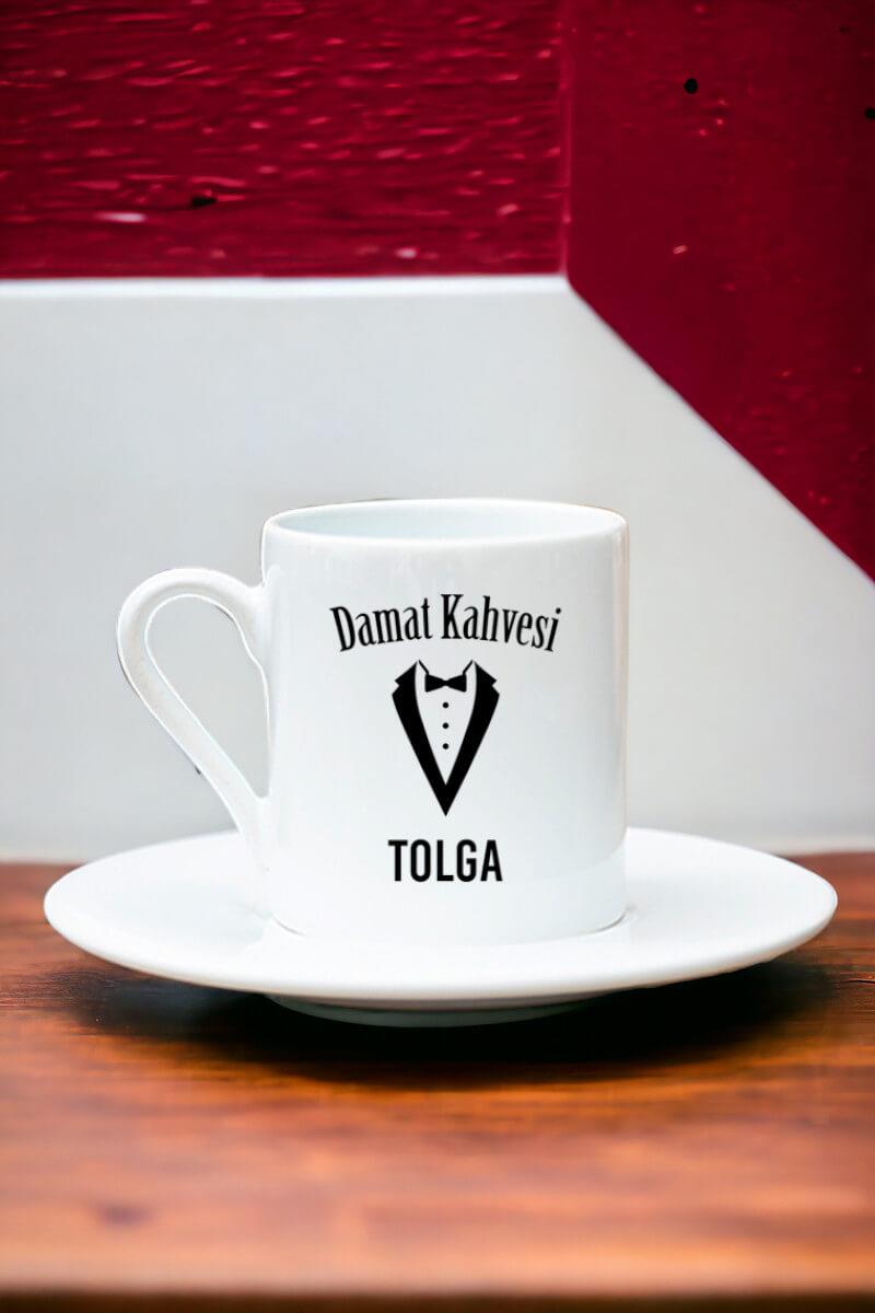 Smokin Tasarım Damat Beyaz Türk Kahvesi Fincanı