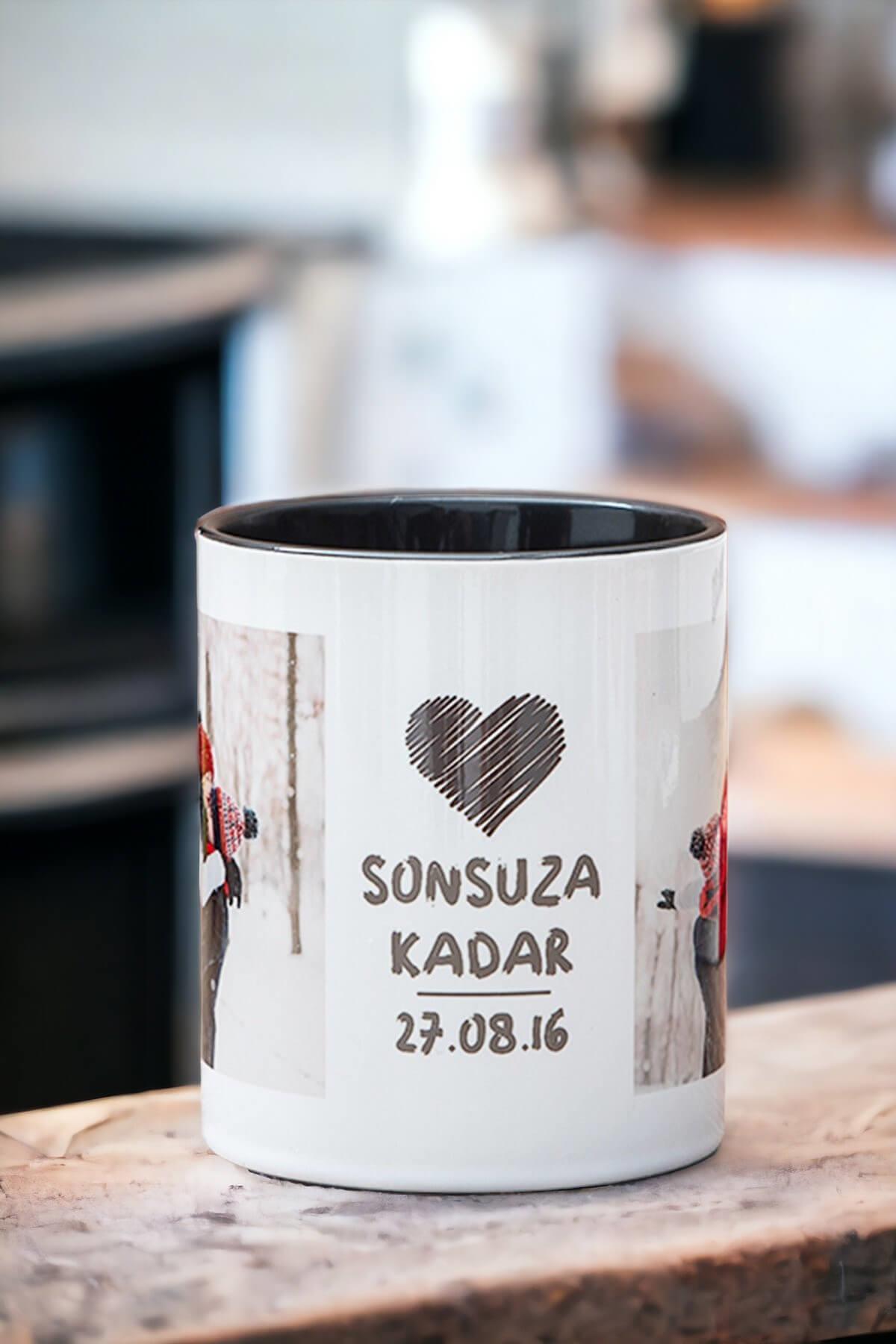 Sonsuza Kadar Tasarımlı İkili Renkli Kupa Bardak