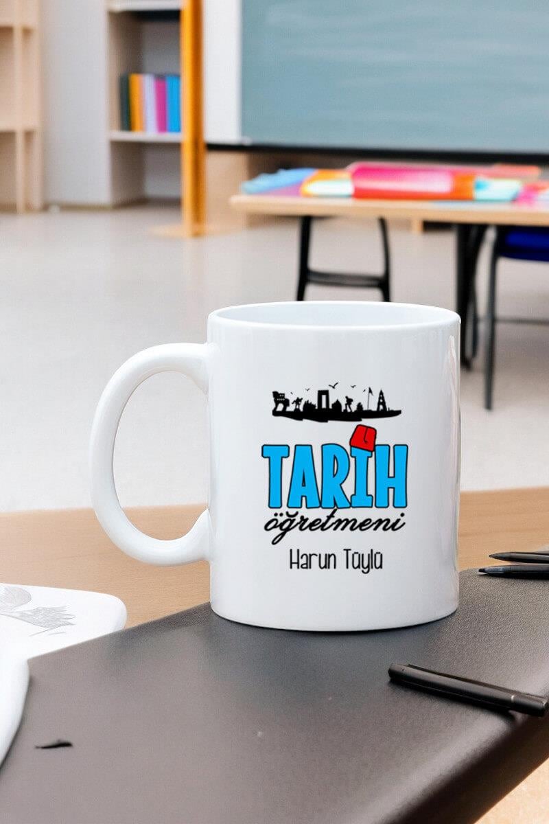 Tarih Öğretmenine Hediye Beyaz Kupa Bardak