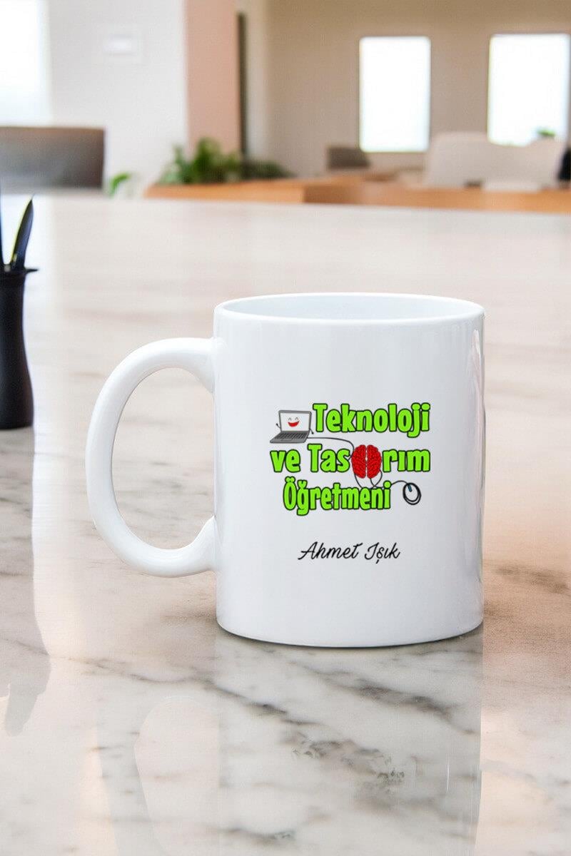 Teknoloji ve Tasarım Öğretmenine Hediye Beyaz Kupa Bardak