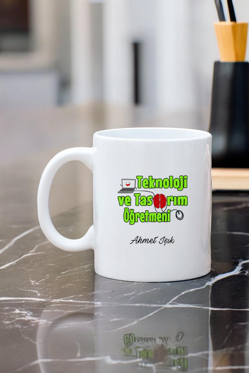 Teknoloji ve Tasarım Öğretmenine Hediye Beyaz Kupa Bardak