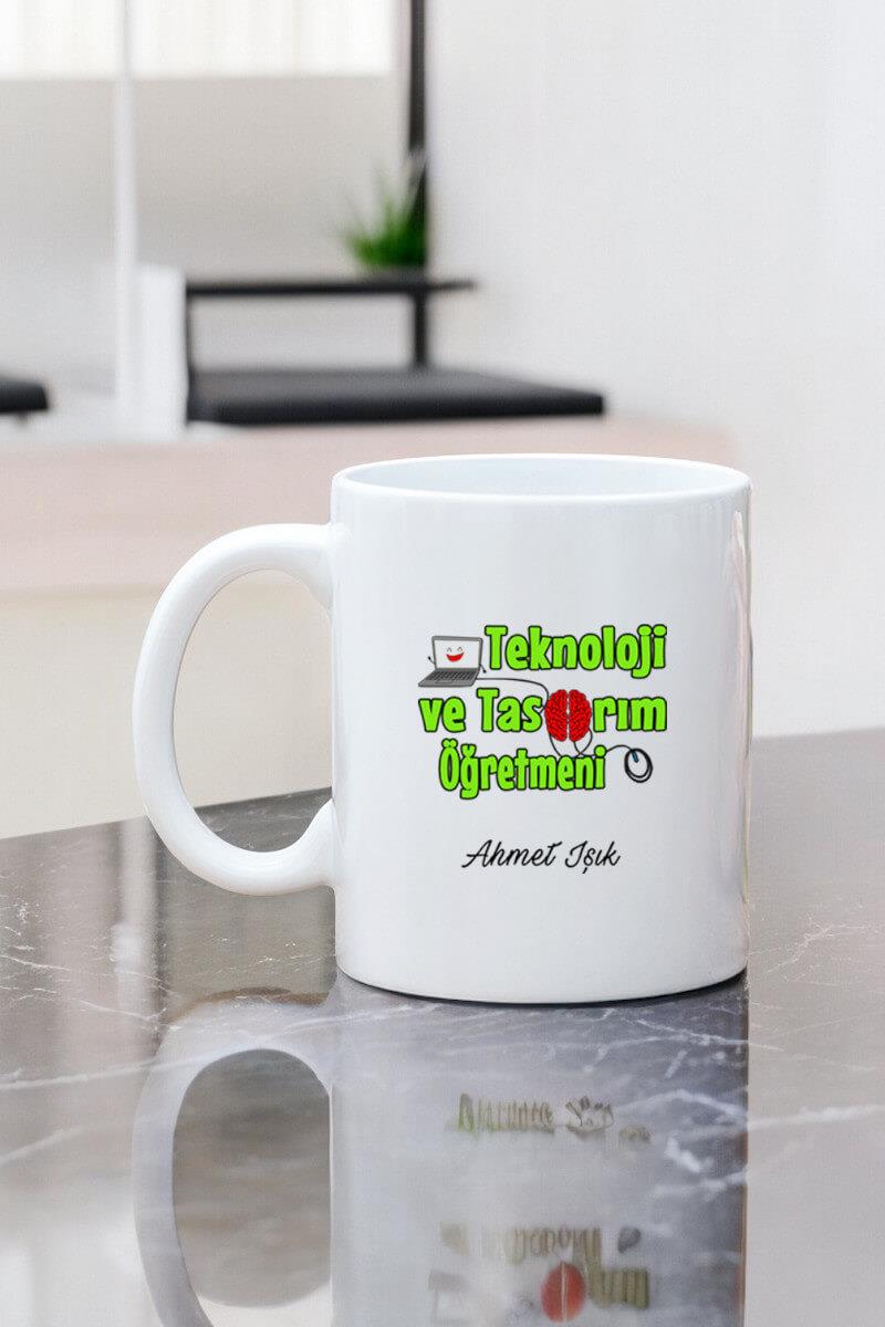 Teknoloji ve Tasarım Öğretmenine Hediye Beyaz Kupa Bardak