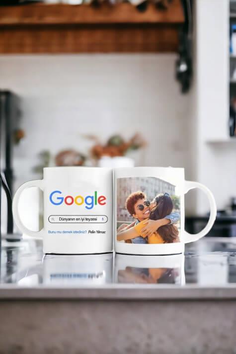 Teyzeye Hediye Google Tasarım Esprili Beyaz Kupa Bardak