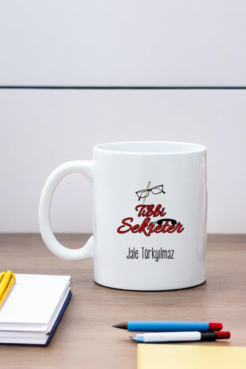 Tıbbi Sekretere Hediye Beyaz Kupa Bardak