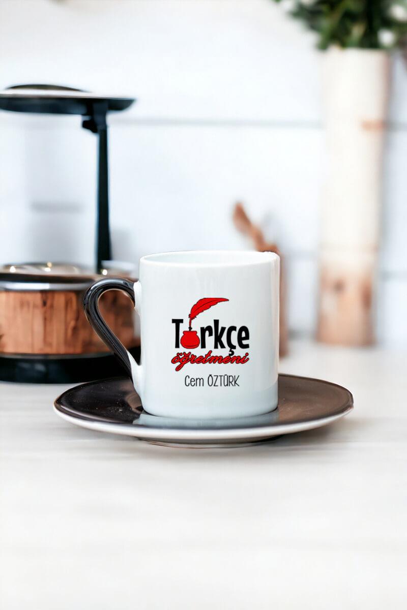 Türkçe Öğretmeni Renkli Türk Kahvesi Fincanı