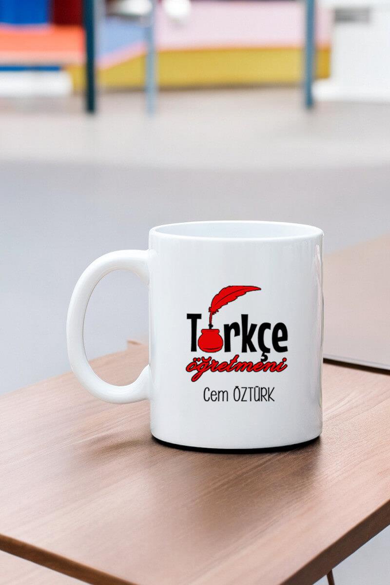 Türkçe Öğretmenine Hediye Beyaz Kupa Bardak